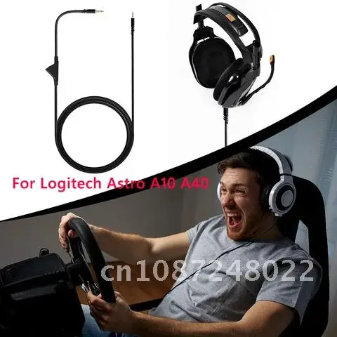 

2m Audio Aux Cable Replacement Line Cord with Tuning Volume Control Function for Logitech Astro A10 A40 A30 Headphone Cord