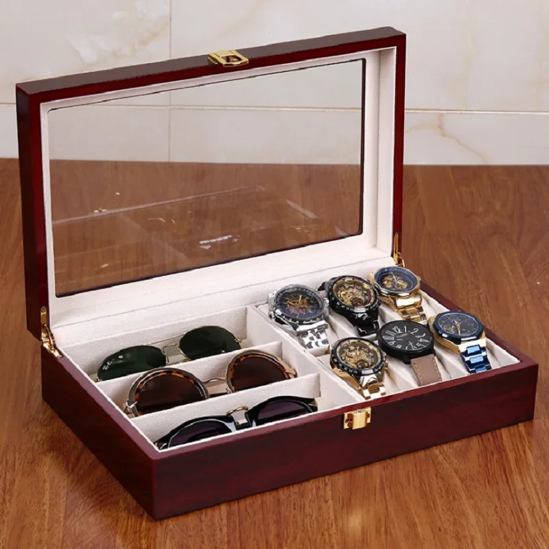 Watch Storage Box Watch Storage Bag Watch Storage Pouch Leather Storage Box KSGM PU Leather Multi-Functional Daily Storage Box Watch Box Case Ring Jewelry Storage With Lock