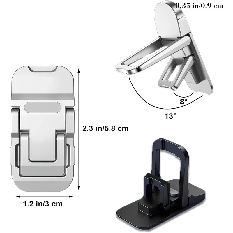 2PCS 미니 접이식 노트북 스탠드 2개의 조절 가능한 각도가 있는 휴대용 컴퓨터 키보드 라이저 자체 접착식 보이지 않는 노트북 스탠드