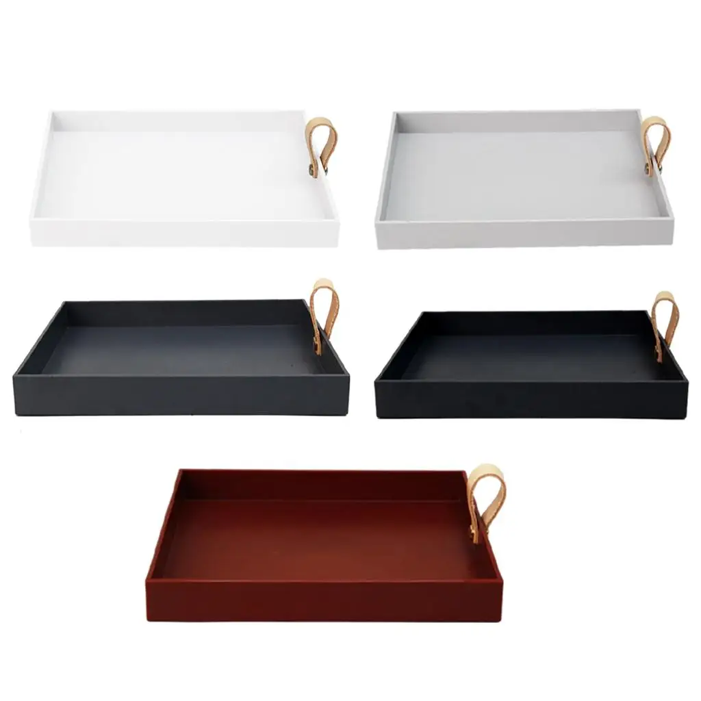 Serving Tray 8x8inch Glossy Portable Organizer for Drinks and Food Patio Bed