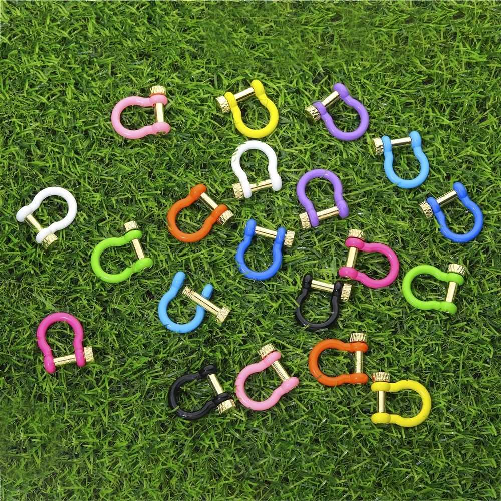 Juya handgefertigte dekorative bunte Emaille-U-förmige Anhängerverschlüsse, Schraubbolzen, Karabinerverschlüsse, Zubehör für die DIY-Schmuckherstellung – Detail 22