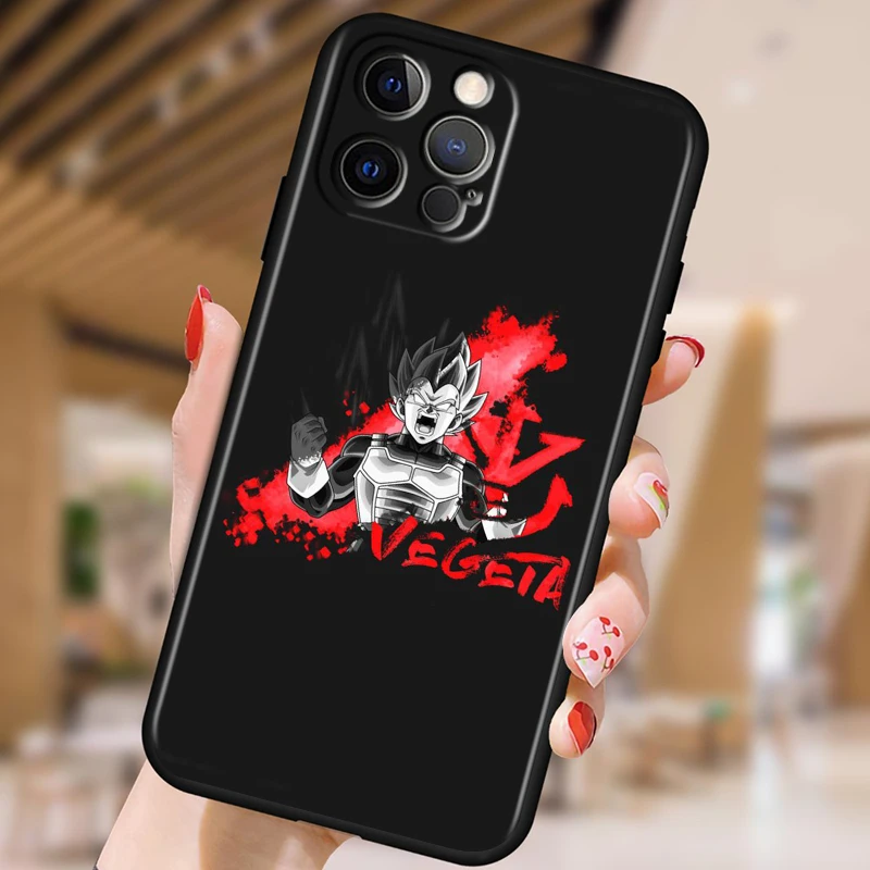 Dragon Ball Z Black Soft Case for iPhone 15/14/13/12/11/XS/X/8/7/SE