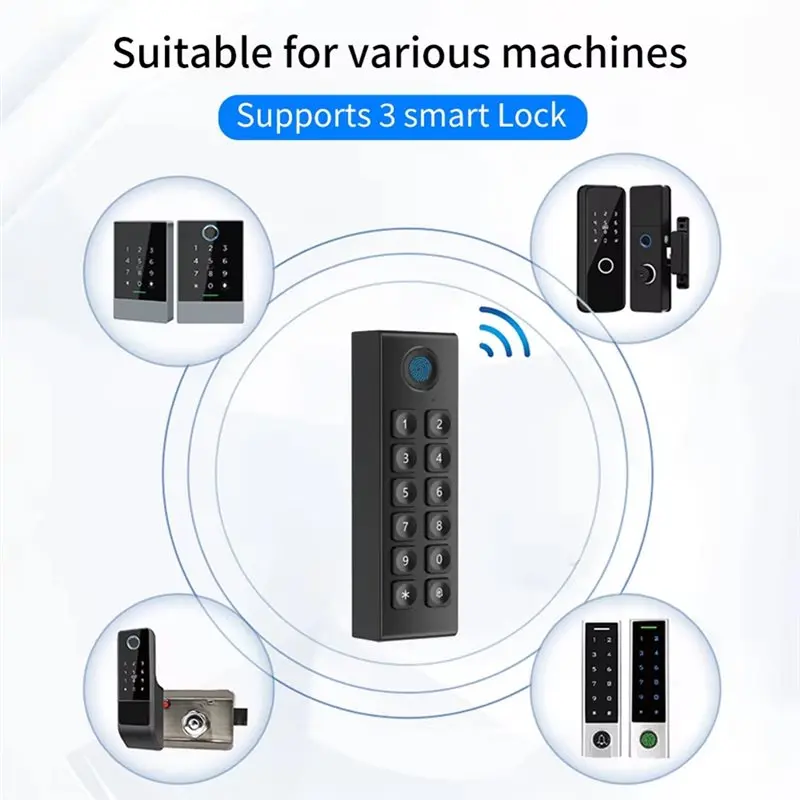 【Y19A】홈 오피스용 스마트 도어록 TTLOCK 지문 인식 출입 통제 시스템 13.5Hz 무선 디지털 키패드 Wifi 블루투스