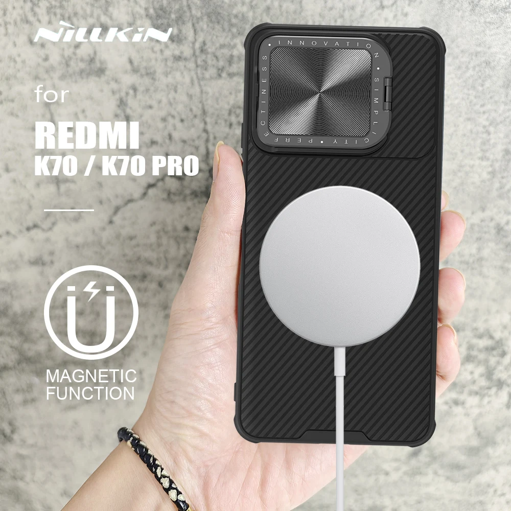 

Чехол Nillkin для Xiaomi Redmi K70 / K70 Pro 5G, Магнитный чехол с подставкой для камеры Redmi K70 Pro, чехол для объектива