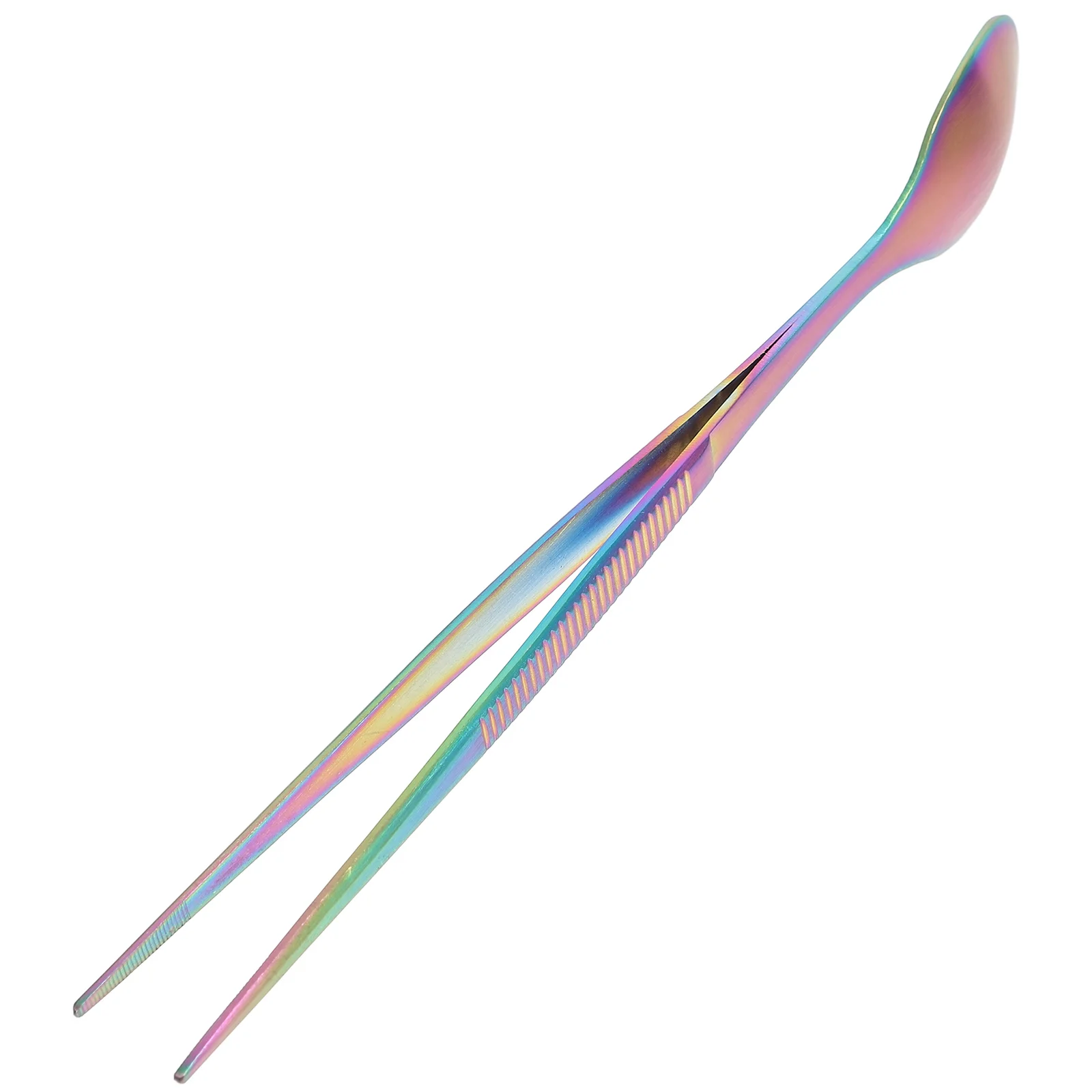 Silicone Spoon Stainless Steel Flavor Test Spoon Tasting Spoons Tweezers Chef Tong Chopstick Kitchen One Body