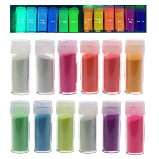 Glow In The Dark Pigment Powder 12 Colors Epoxy Resin Dye