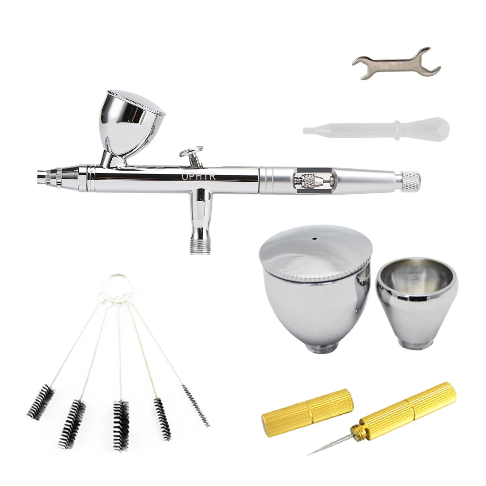 OPHIR 0.5mm Gravity Dual Action Airbrush Set Spray Paint Gun for Model Hobby Makeup Professional Air-Brush AC006 ophir premium dual action airbrush kit 0 3mm nozzle double action airbrush set for model hobby nail art air brush ac004