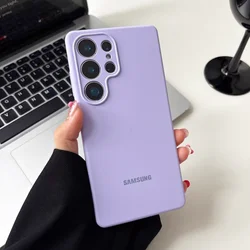 Premium Liquid Silicone Case with Full Camera Protector and Original Logo - Includes Box - Galaxy S23 Ultra (Purple)