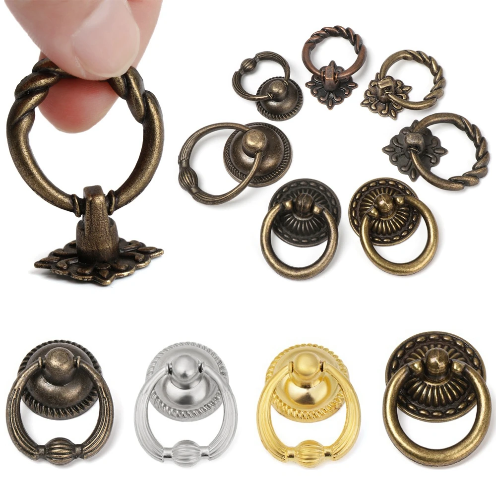 Description Picture 2 of itemDecorative Vintage Doll House Dresser Knobs Cupboard Cabinet Hardware Drawer Pull Ring Handles Cabinet Knobs Furniture Handles