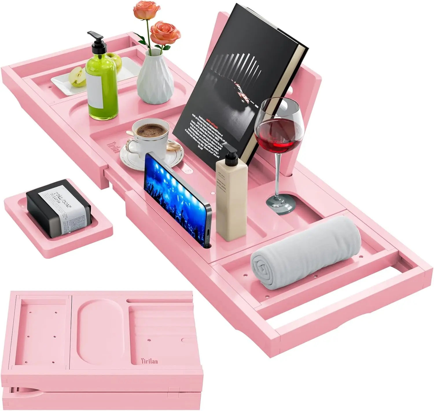 Premium Bathtub Tray Caddy-Expandable Bath Tray-Unique House Warming Gifts, New Home, Anniversary & Wedding Gifts for Couple