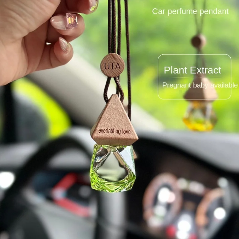 

Car Perfume Pendant Air Freshener Hanging Perfume Empty Bottle Auto Interior Rearview Mirror Metal Lace Pendant Car Decoration