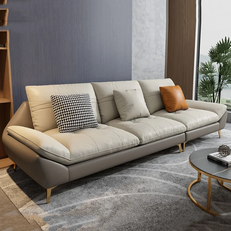 

Modern 3 Seater Sofa Bed Sponge Modular Xxl Relaxing Foam Adultsl Longue Leather Armchair Floor Salon Living Room Furniture