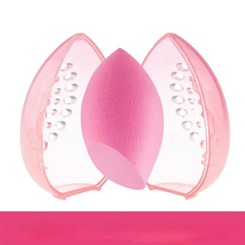 1PC Cosmetic Egg Storage Box Beauty Sponge Stand Storage Case Makeup Blender Puff Holder Empty Cosmetic Transparent Puffs Box 2
