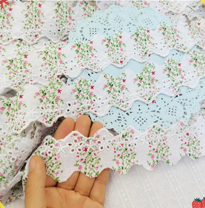 5 Yards Pure White Print Cotton Lace Trims DIY Hometexile Clothes Edge Wrapping Embroidery Cotton Ribbon Tape Material lace ribbon,lace fabric,lace sewing accessories,lace sewing supplies,lace accessories,cotton fabric,cotton ribbon