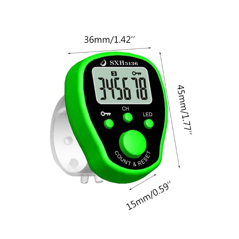 Hand Tally Counter Electronic Counter Electronic Digital Finger Counter LCD Display Counter for Piecework Restaurant Game Scores Buddha Recitation 1Pc Random Color