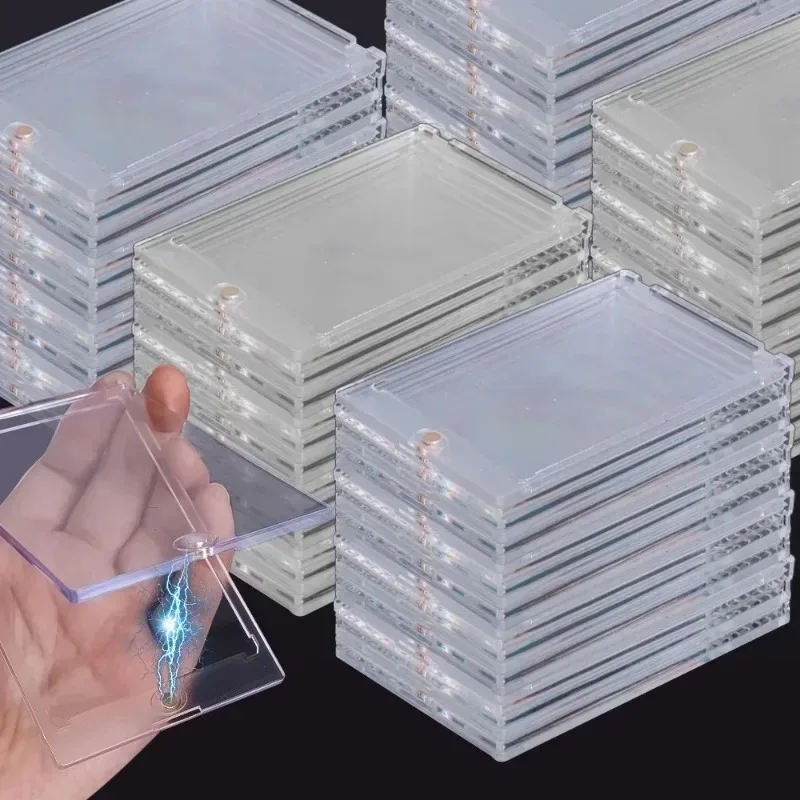 Card Holder Clear Magnetic Card Holder 35PT Support Case Set Cards Protective Hard Plastic Sleeves Triangle Display Stand Baseball Sports