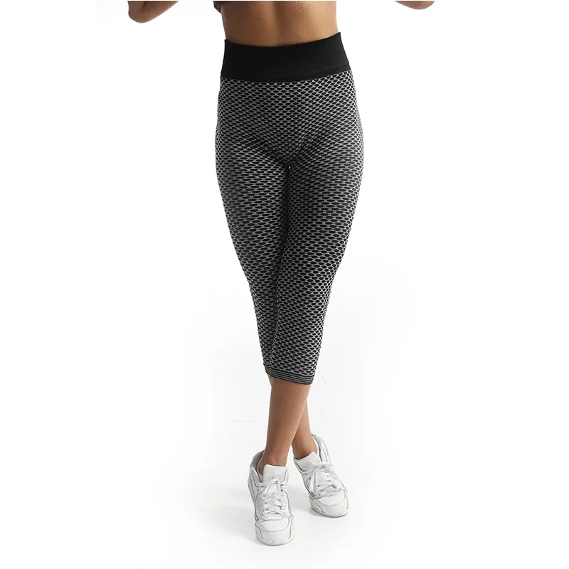 VISNXGI Grid Tight Yoga Pants Women Seamless High Waist Leggings Breathable Gym Fitness Push Up Clothing Workout Capris Mid-Calf aerie leggings