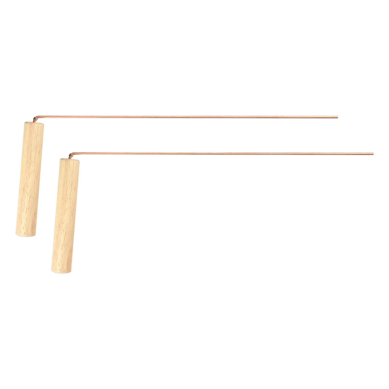 2Pcs 99.9% Copper Divining Dowsing Rods Metal Detector For Water Treasure Finding Tools With Wooden Handle Copper Probing Rod 4