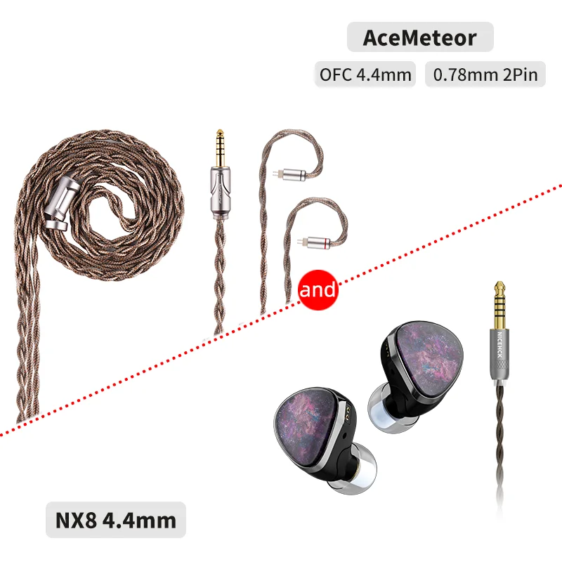 NICEHCK NX8 Wired IEM 1DD+6BA+1PZT Hybrid Drivers Swappable 2Pin