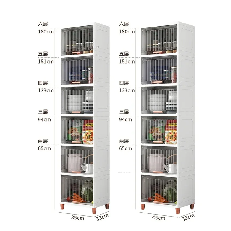 Modern Plastic Kitchen Cabinet for Kitchen Furniture Storage Cabinet Simple Household Multifunction Living Room Landing Locker