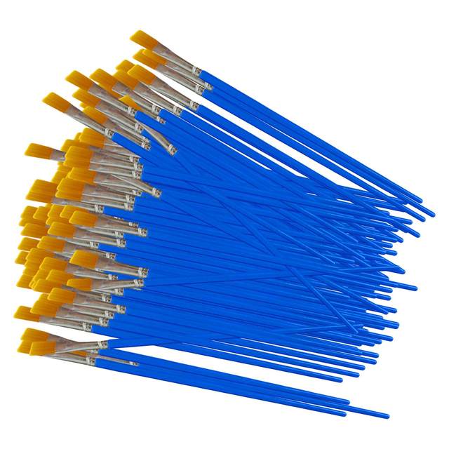 100 Pieces Watercolor Paint Brushes Watercolor Brushes Flat Head Artist Brushes for Drawing Oil Painting Inks Watercolor Acrylic