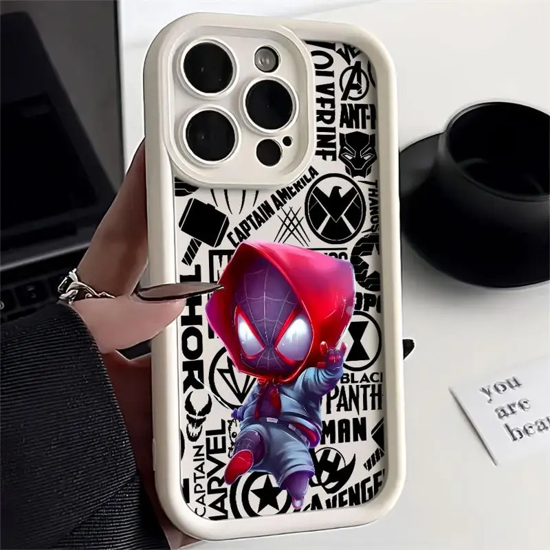 thumbnail image 1 of Marvel-Funda de silicona líquida para teléfono móvil, carcasa suave de Deadpool, Spiderman Boy, para Apple iPhone 11, 12, 13, 14, 15 Pro Max, 16 Plus, 1 of 5