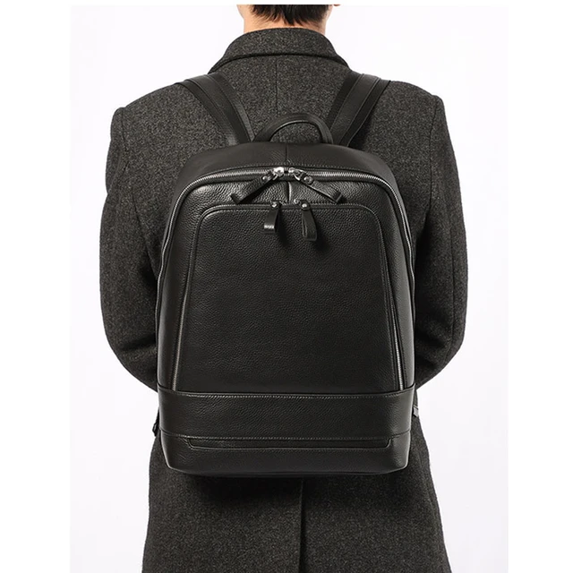 Hakiki deri sırt çantası 15.6 "14.1" 13.3 "okul LaptopTravel kamp  bilgisayar erkekler için omuzdan askili çanta spor spor sırt çantaları -  AliExpress