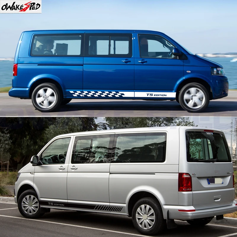 T5 T6 Edition Sport Stripes For-Volkswagen Transporter Caravelle California Multivan Van Camper Car Body Door Side Skirt Sticker