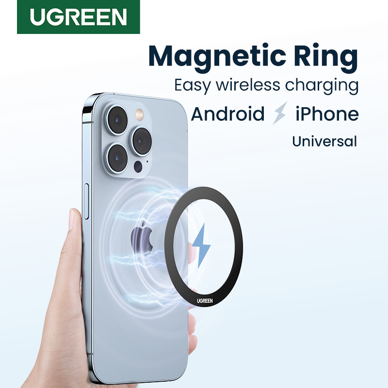 UGREEN Magnetic Metal Ring for Magsafe iPhone 16 15 14 Pro Android Phones Plate Sticker Rings For Magsafe Wireless Charger Stand