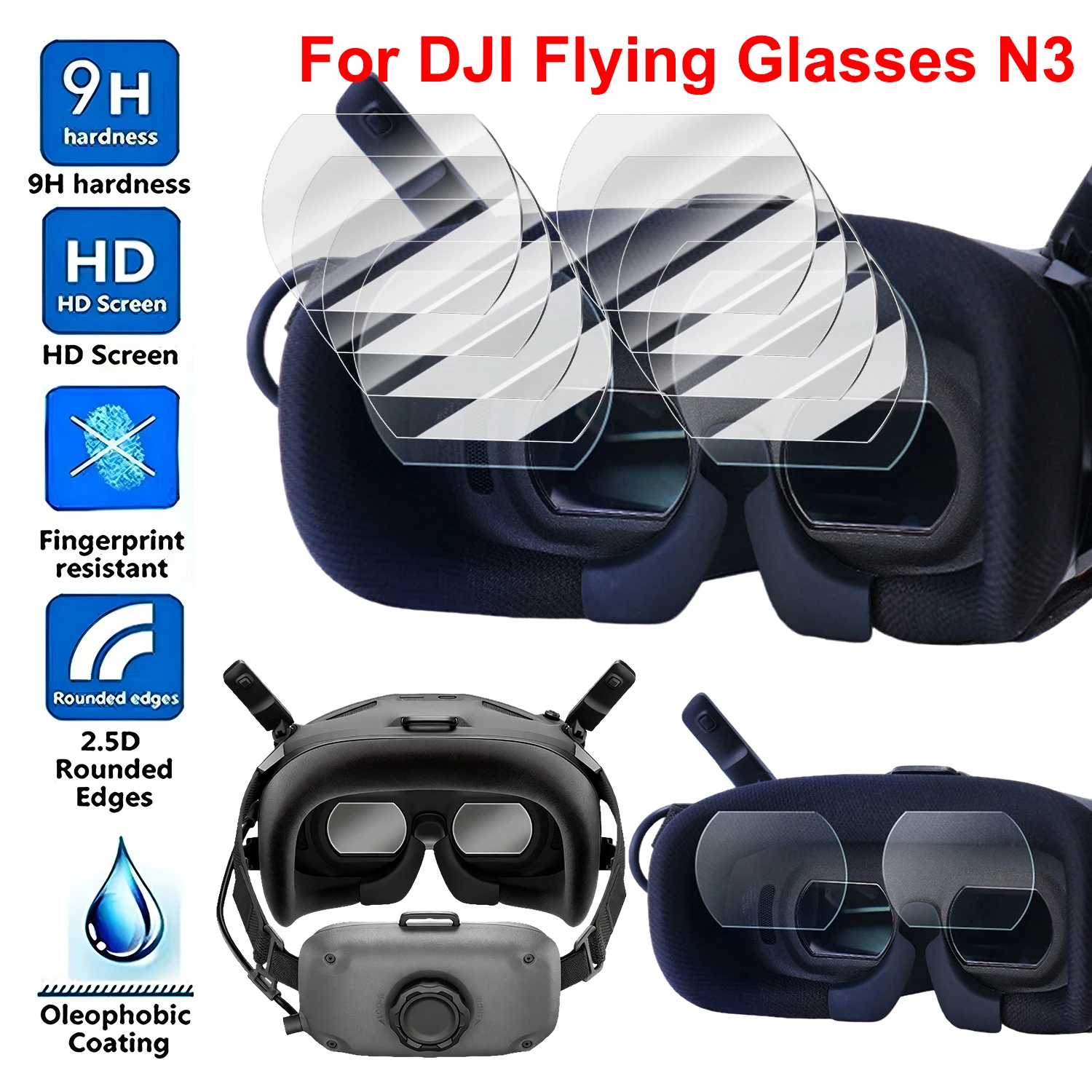For DJI N3 Flight Goggles Camera Lens Films 9H Hardness Tempered Glass Anti-scratch Dustproof Camera Cover for DJI Goggles N3