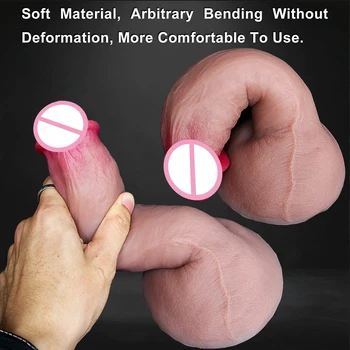 Cheap Soft Skin Feel Realistic Thick Dildo Gay Masturbators Silicone Dick Big Suction Cup Penis Anal Plug Sex Toy for Men Women 4