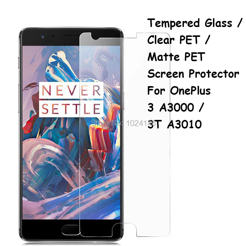 New Tempered Glass / Clear PET Matte -- Screen Protector Protective Film Protection Guard For Oneplus 3 3T 1+ 5.5&quot | Мобильные