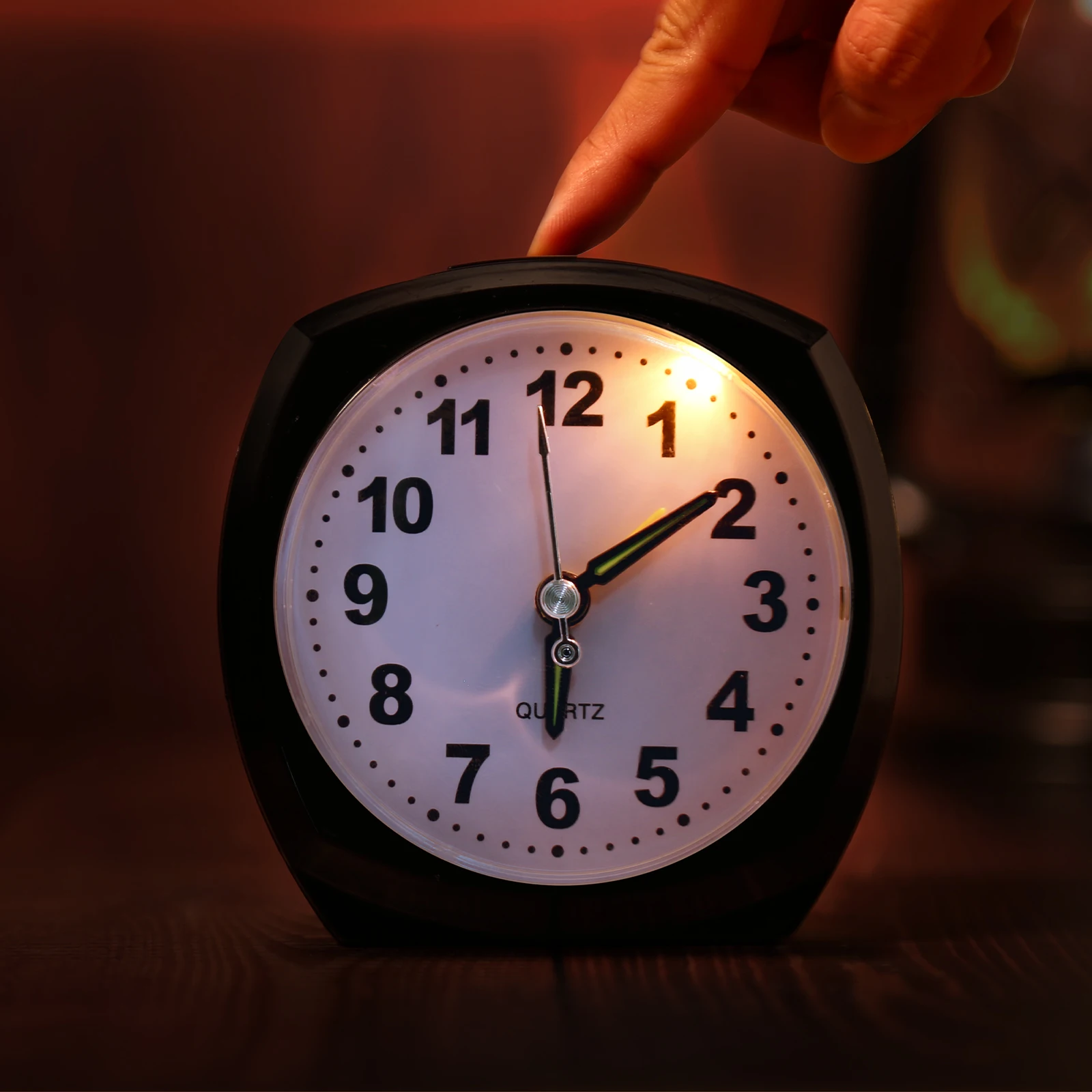 Sveglia Analogica Da Comodino Senza Ticchettio - Con Luce Notturna, Batteria Digitale, Portatile Per Viaggi - Foto 7