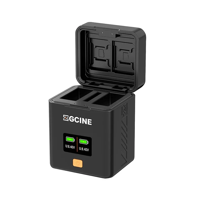 Compact Camera Battery Charging Case (Batteries Not Included)