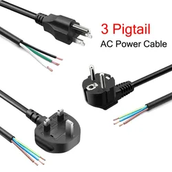 Universal 3 - Pin Pigtail AC Power Cable with Bare Tail Connector - 1.5M (UK BSI 3x0.75mm2)