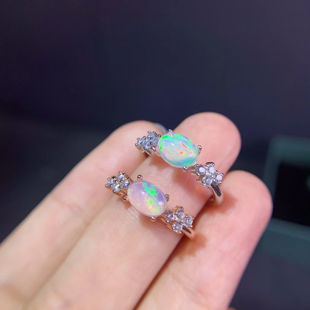 5x7mm Natural Opal Ring with Silver 925 Engagement Rings for Women Fine Jewelry and Natural Gem Stone 5x7mm Natural Opal Ring with Silver 925 Engagement Rings for Women Fine Jewelry and Natural Gem Stone