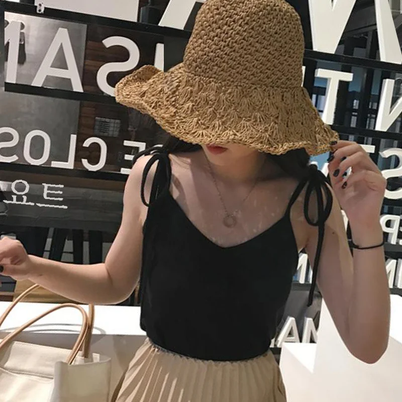 여성의 새로운 봄 여름 탱크 탑 조절 가능한 스트랩 캐주얼 휴가 세련된 겉옷 유행 조끼