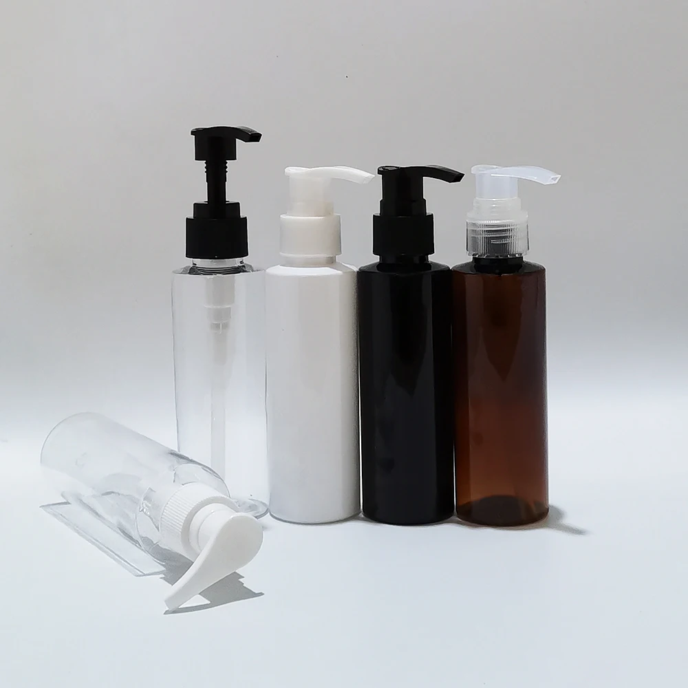 

30pcs 120ml Empty Travel Black White Brown Clear Screw Lotion Pump bottle Shower Gel Shampoo Liquid soap Cosmetic packaging
