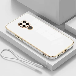 Luxury Square Plating Silicone Back Cover s for Lenovo K12 Note (Gs6D White)