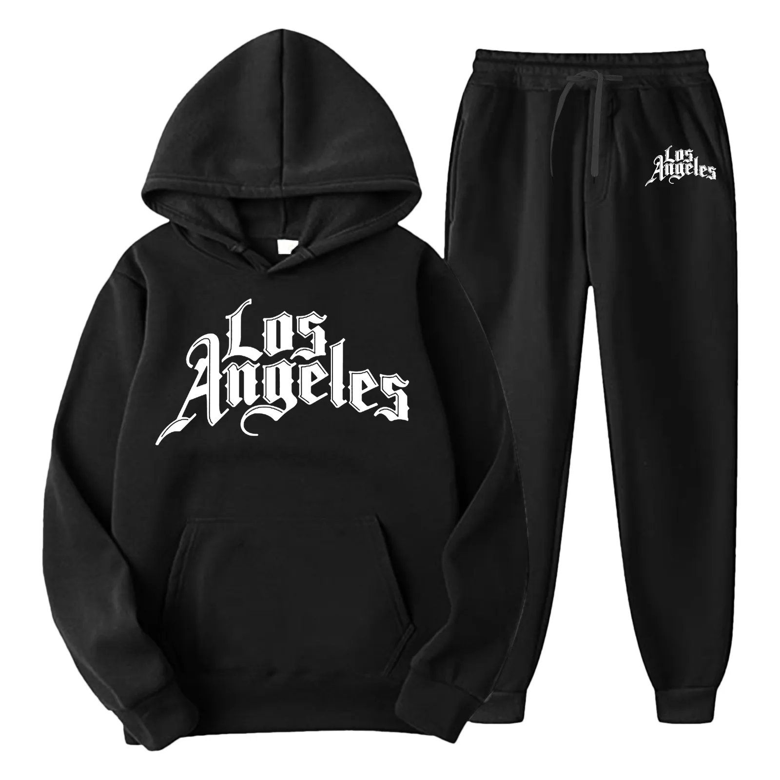 

Los Angeles Printing Sweatshirts Suit Men And Women Loose Hip Hop Style Sports Hoodies Spring Autumn Casual 2 Piece Sets