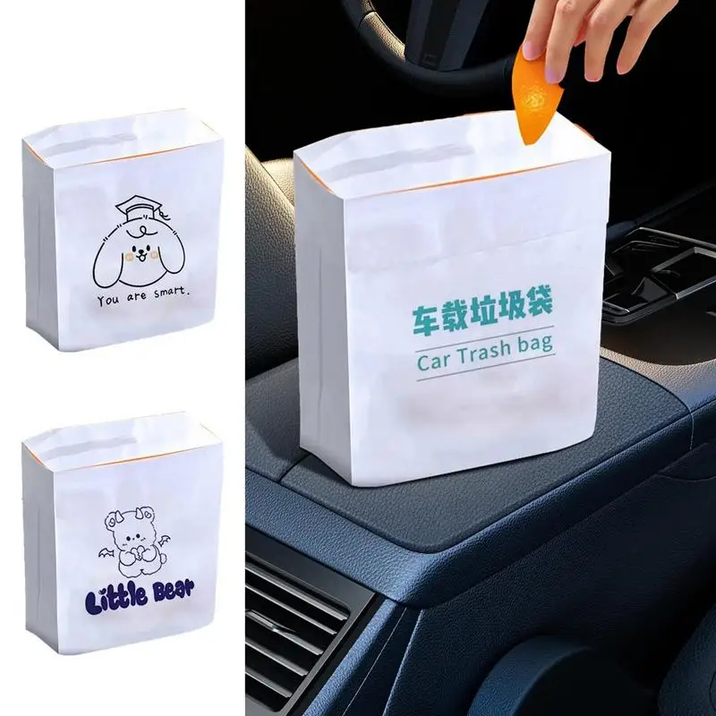 

Trash Bags For Car Hanging Mini Vehicle Garbage Organization With Lid Multifunctional Folding Automotive Garbage Storage Box