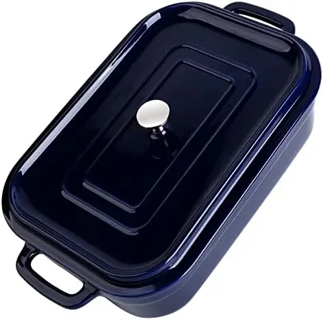 

Inch,4.5 quart， Ceramic Casserole Dish with Lid, Large bakeware,Covered Rectangular Set, Lasagna pan Pans for Cooking, Baking