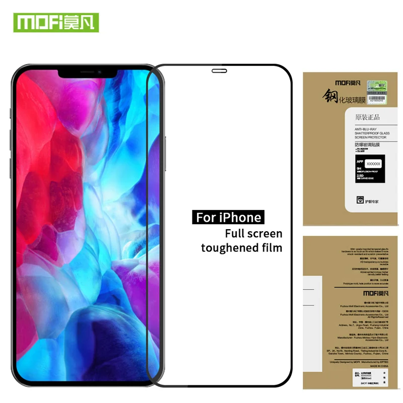 

Mofi Full Cover Tempered Glass For IPhone 11 Pro Max SE3 SE2 Screen Protector Glass Film For IPhone 12 Pro Max 12 Mini