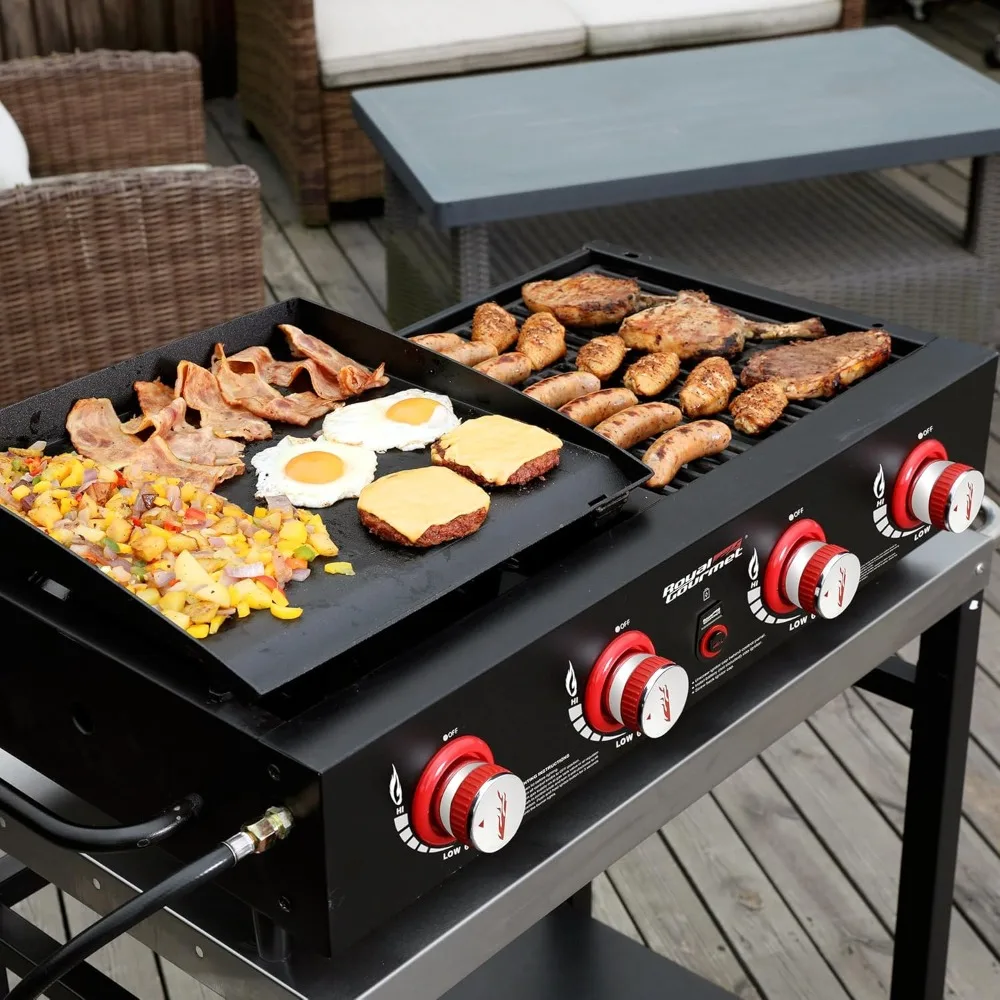 4-Burner Tailgater Grill Griddle Combo, Portable Propane Gas Grill and Griddle Combo for Backyard or Outdoor BBQ Cooking 2