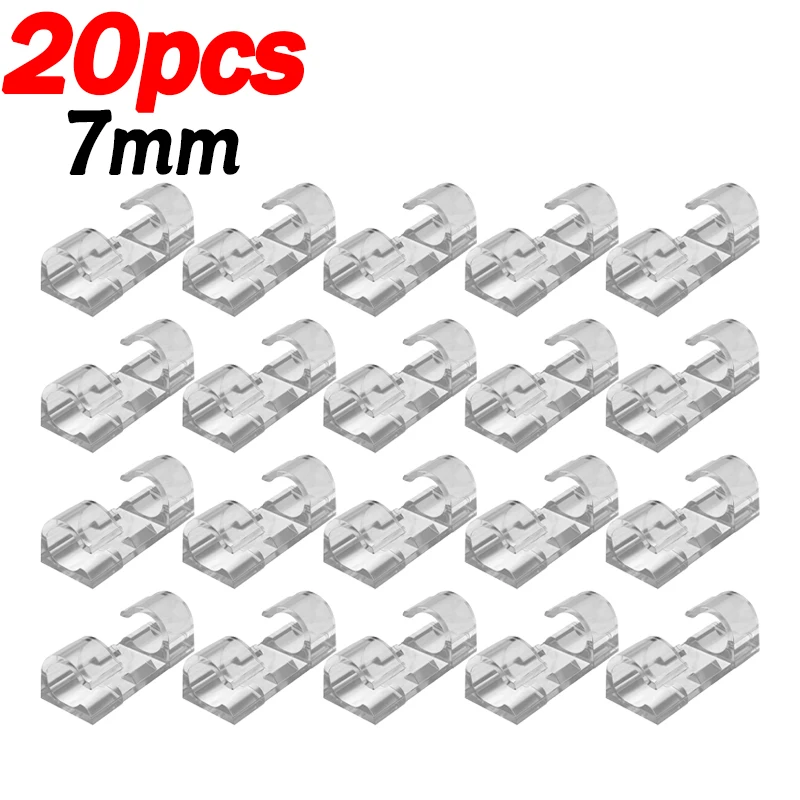20/100 stuks kabelorganizer clips snoerhouder transparant beheer draadmanager thuiskantoor USB datalijnopwinder haken beschermer