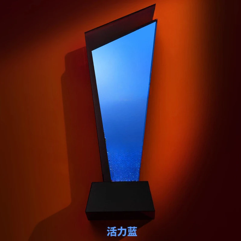 Customized Crystal Trophy, Gold, Purple, Blue, Silver, Orange Colour, Enterprise Employee Annual Meeting Award Souvenir, 1Pc