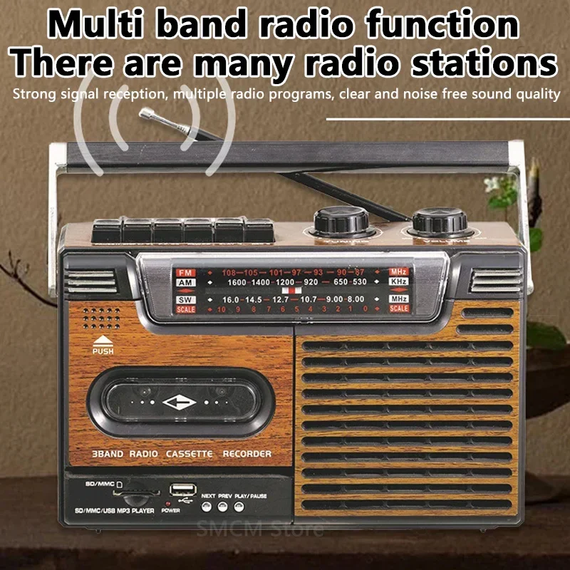 ポータブルヴィンテージレトロ USB AM/FM/SW マルチバンドラジオ