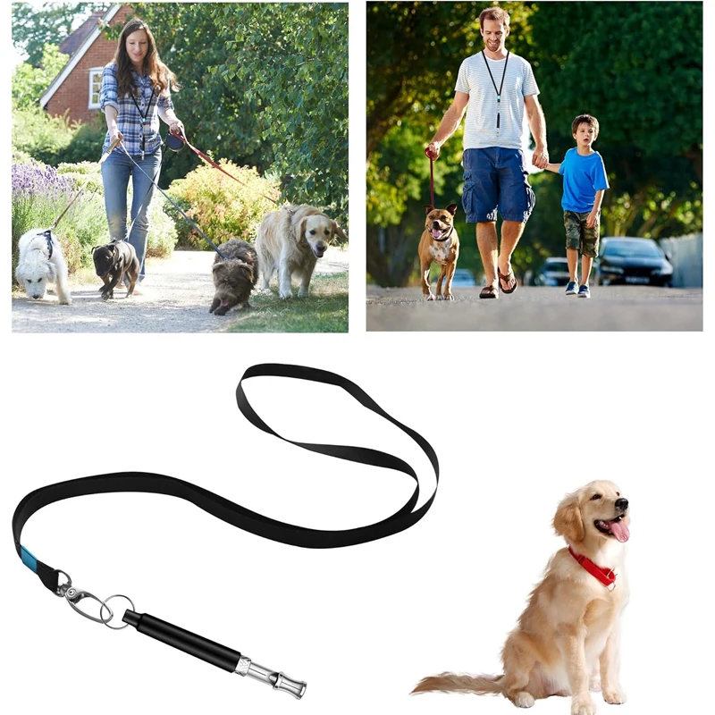 Dog Whistle with Lanyard Adjustable Dog Whistle Pet Training Sound Stop Barking Control For Pet Obedience Sound Repeller dog whistle