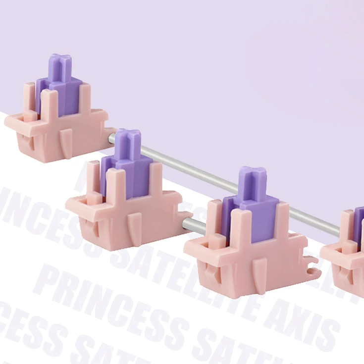 Princess Plate Montado Estabilizador v2 para Teclado Mecânico Personalizado Alice Cream Holy Panda Rosa Pré-lubrificante Pom-pom Mmd 2u 6.25u Novo