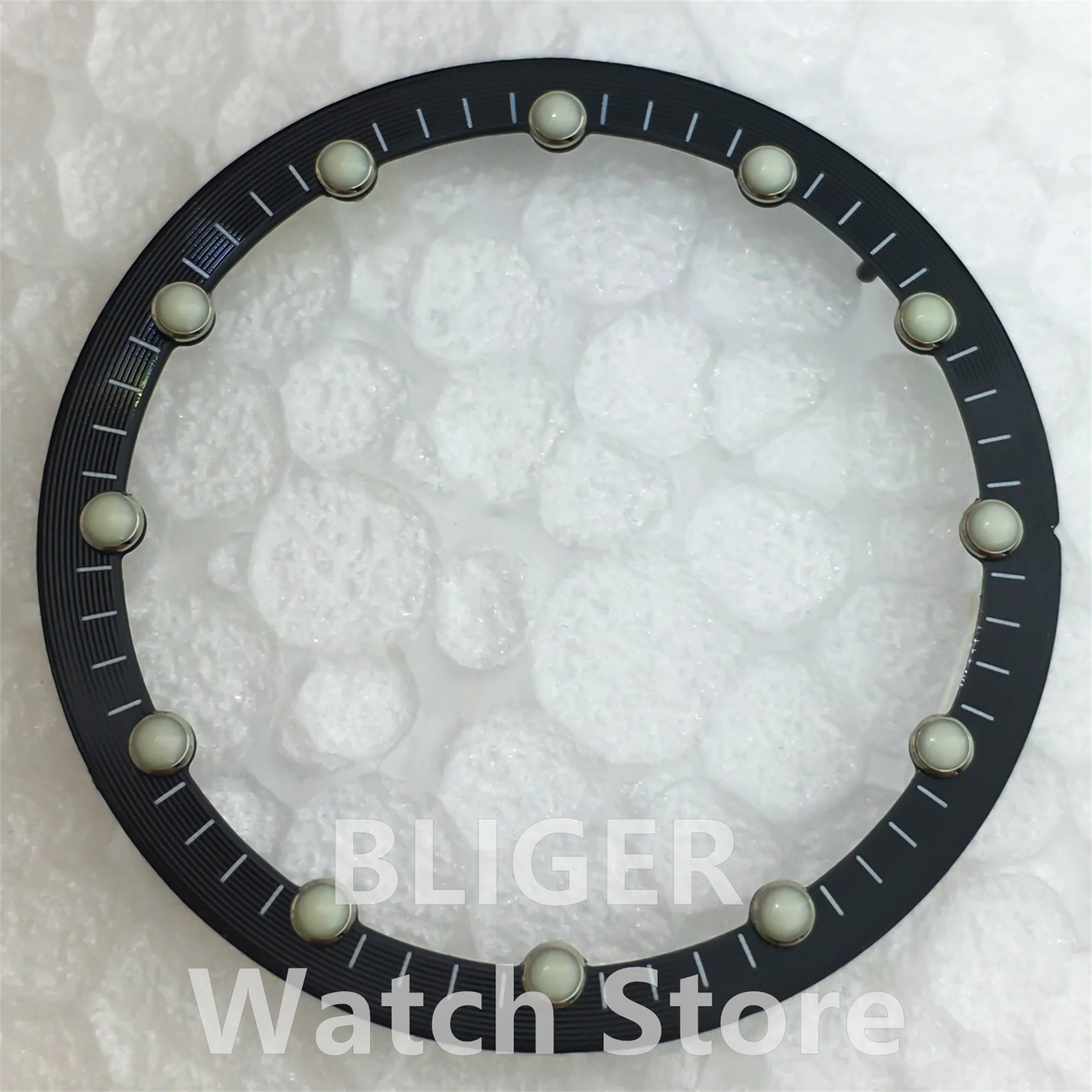 Bliger Luminous Skeleton Dial in Black/Green/Blue - 29mm x 24.5mm